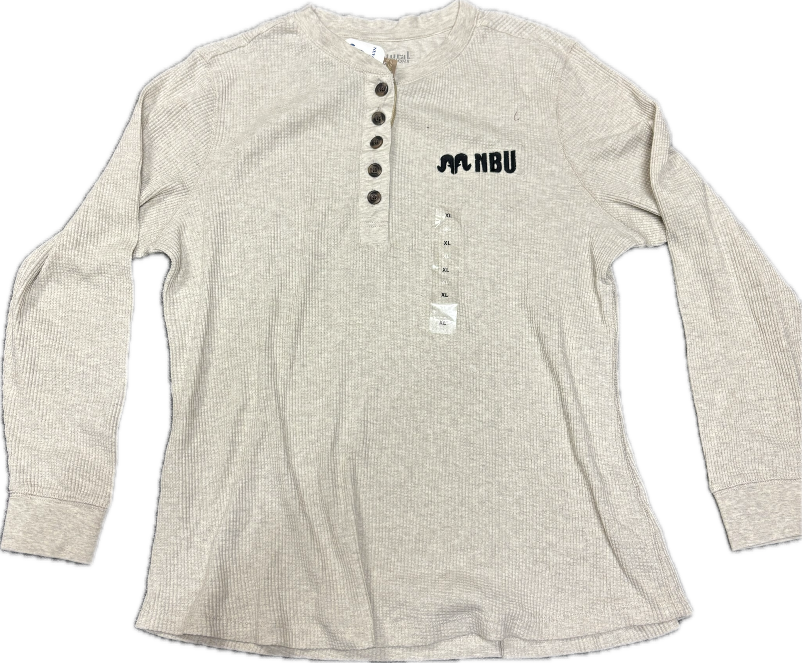 NBU Ladies Cream Waffle Knit Long Sleeve