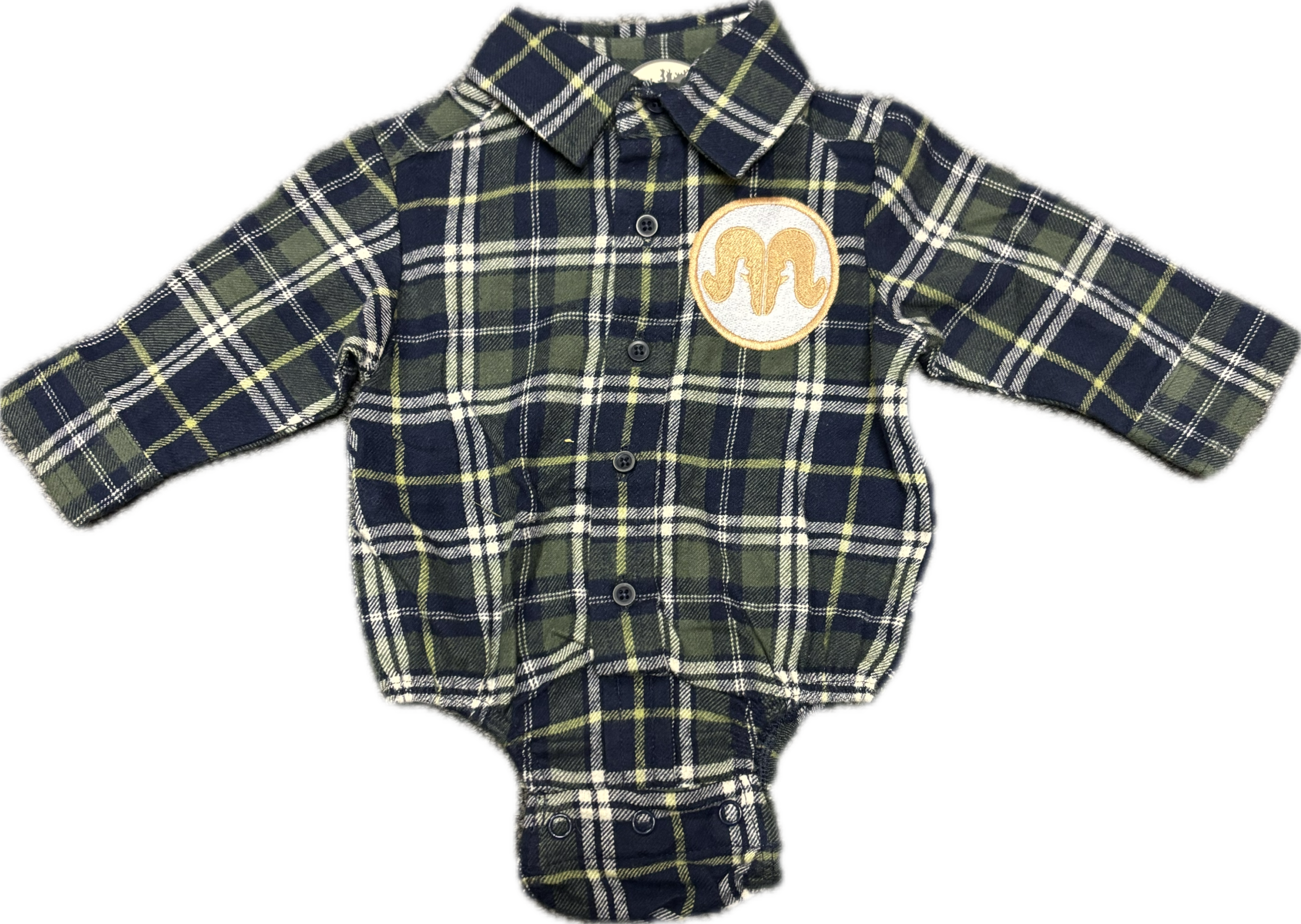 Baby Flannel Blue/Green Onesie